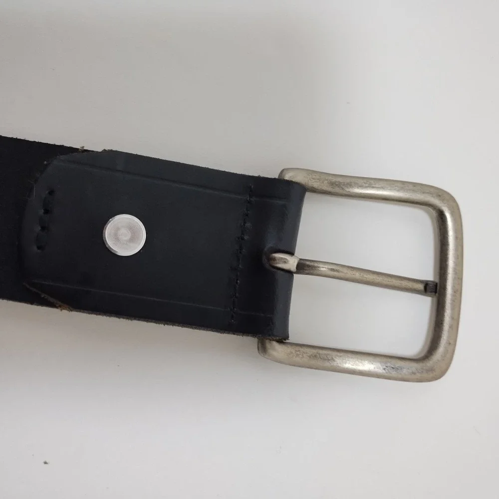 Wrangler‎ Men's Stitch Adjustable Leather Belt Black Size 38 Width 1.5 Inch